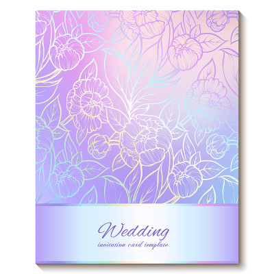 Colorful pastel blue violet pink soft floral brigh