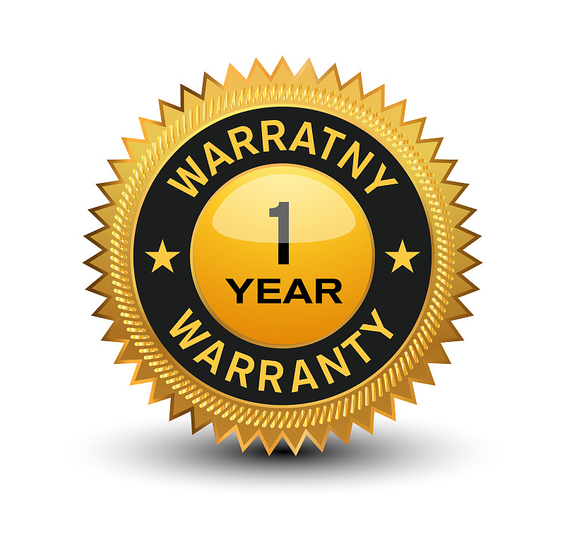 Top quality golden 1 year warranty banner, sticker