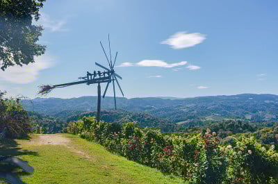 南斯蒂里安葡萄酒路(South Styrian Wine Road)沿途有风车，这是奥地利和斯洛文尼