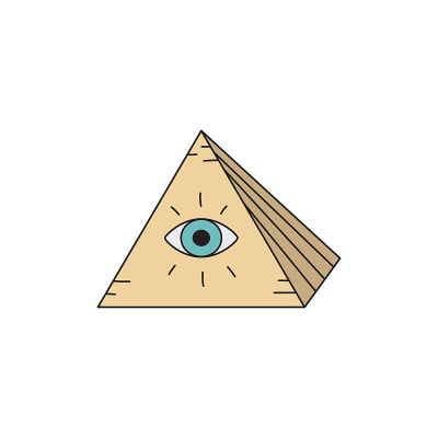 全视眼金字塔矢量贴纸手绘