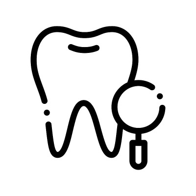 牙科口腔医学牙齿测量矢量符号图标