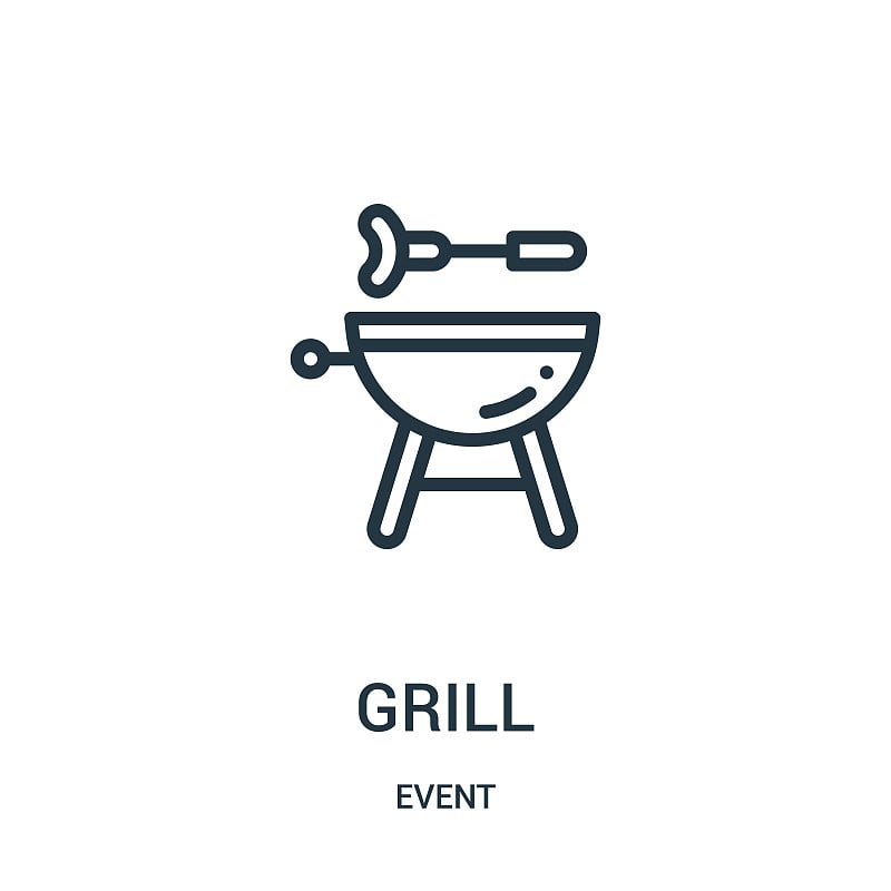 grill icon vector from event collection. Thin line