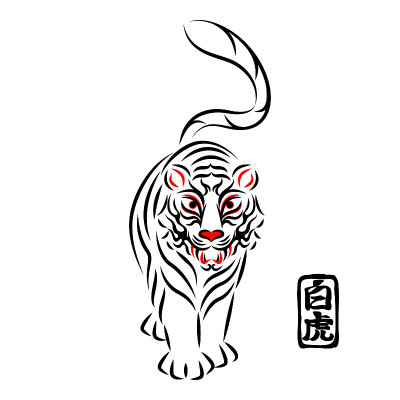 白虎白虎插画日本传统表演艺术歌舞伎舞台化妆熊田设计矢量白虎插画。日本传统表演艺术。歌舞伎舞台妆。Ku