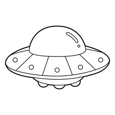 UFO着色页隔离为孩子