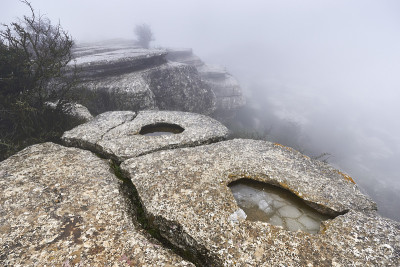 马拉加Torcal de Antequera喀斯特的石灰岩地质构造