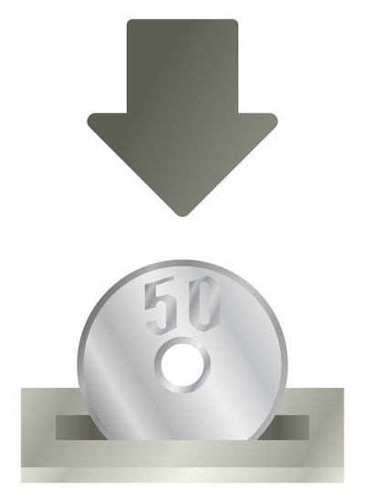 50日元硬币槽孤立矢量插图