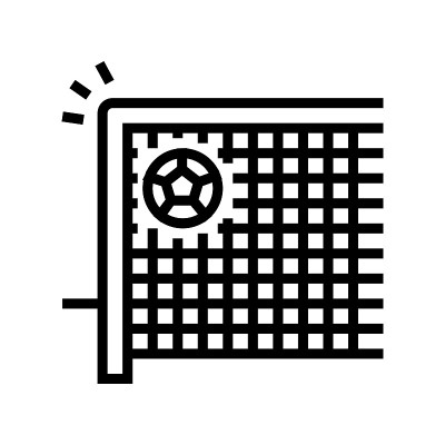 球门足球线图标矢量插图