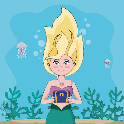Beautiful and magic mermaid cartoon