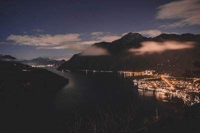 夜晚的卢塞恩湖