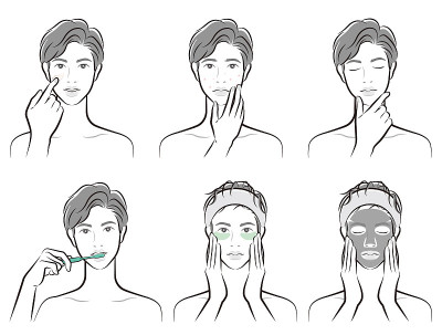 男性面部表情的插图