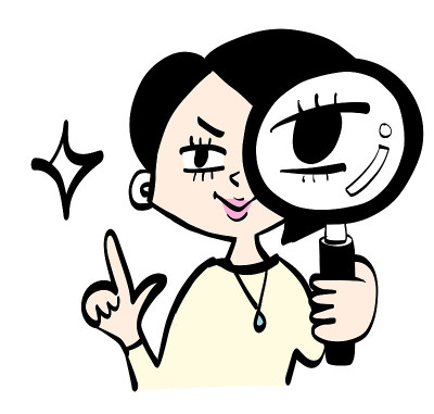用放大镜看细节的女人