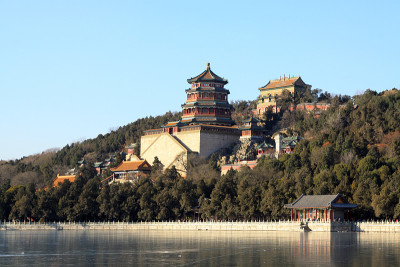 佛香塔，冰湖昆明湖