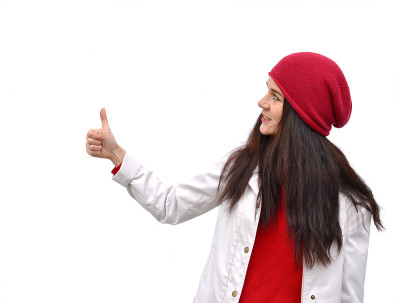 女子伸出手指