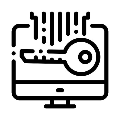 安全键图标矢量轮廓插图
