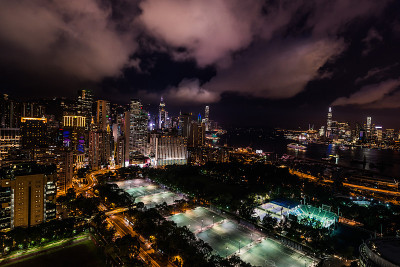 夜景香港铜锣湾维多利亚公园