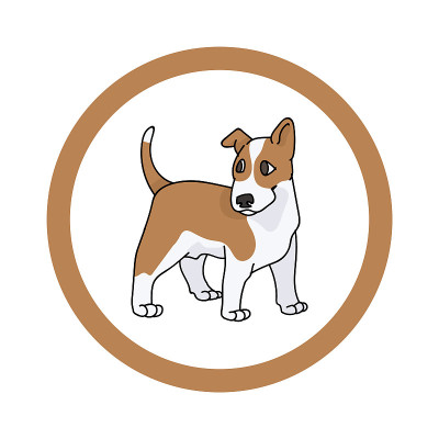 可爱的卡通斗牛梗小狗矢量剪贴画。为犬舍俱乐部准备的纯种犬舍犬。纯种驯养犬为宠物画室吉祥物。孤立的犬类