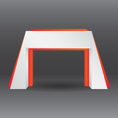 简单的墙展位模型。活动3D渲染展台