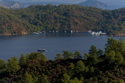 土耳其费提耶，格切克(Göcek)海湾的美丽景色