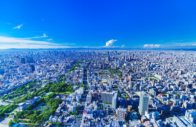 日本大阪市鸟瞰图