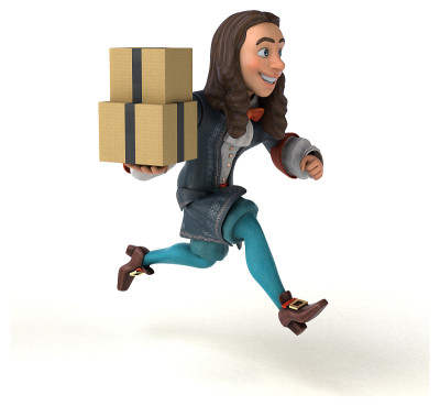 3D插图的卡通人在历史巴洛克服装