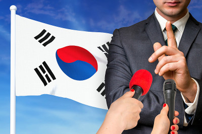 在韩国举行新闻发布会