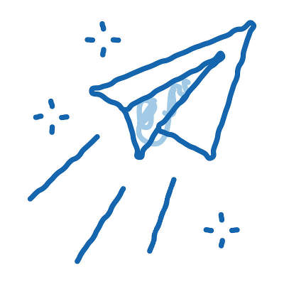 纸飞机信息涂鸦图标手绘插图