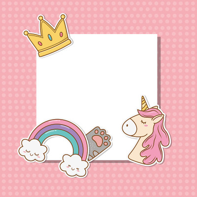 postcard with stickers kawaii