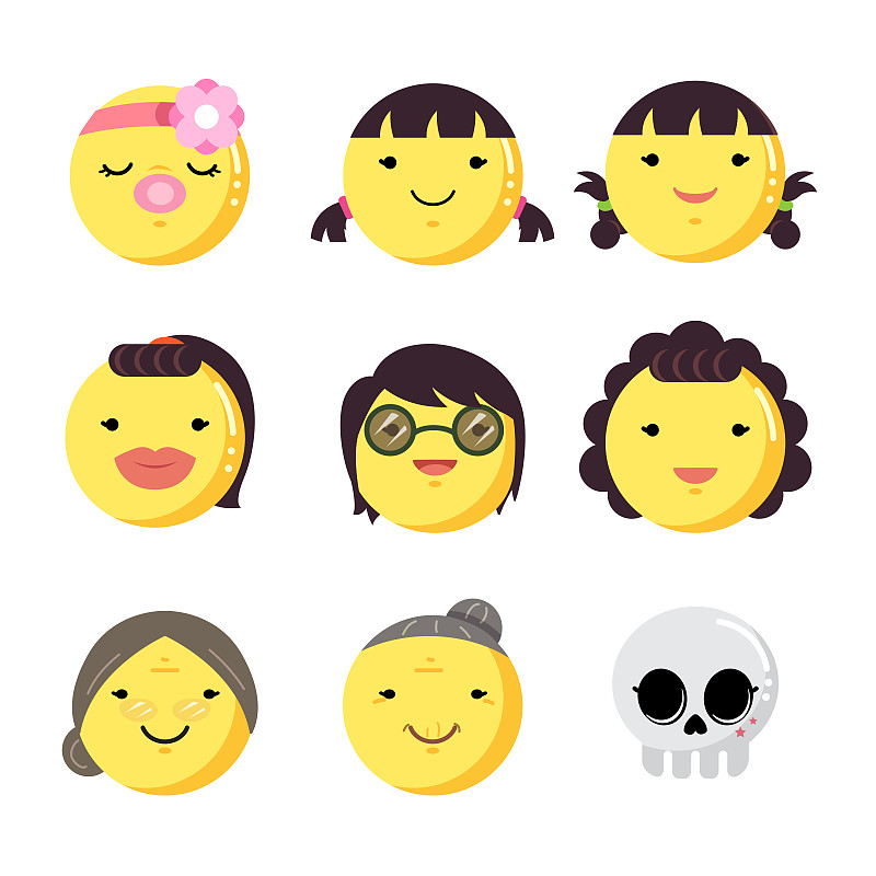 女性面部emoji