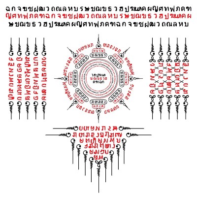 泰拳红色神圣符号纹身