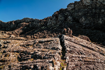 全景图内部的皮科火山，亚速尔，葡萄牙