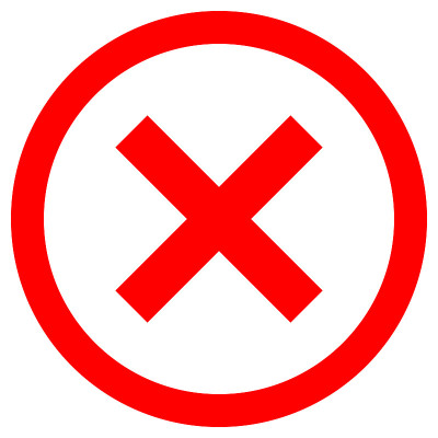检查标记-圆圈内的红色十字图标-矢量