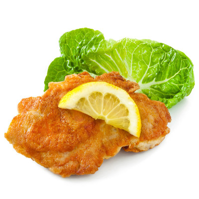 炸肉块和沙拉