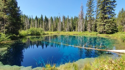 俄勒冈州小火山口湖的田园诗般的风景