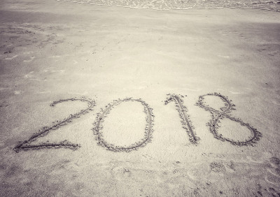 2018年海滩上的数字。