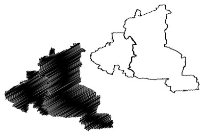 坦格朗市(印度尼西亚共和国，爪哇岛)地图矢量插图，草稿坦格朗市地图
