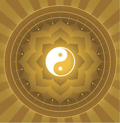 以莲花为背景的精神阴阳