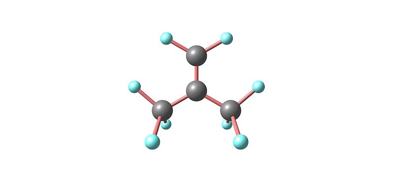 全氟异丁烯分子结构孤立在白色上