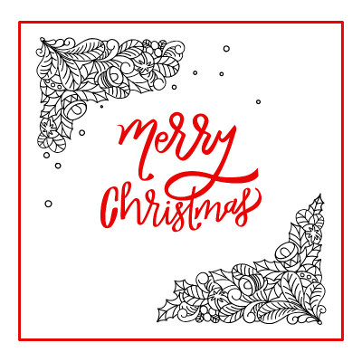 greeting card, merry christmas, black and white do