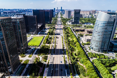 在现代化的城市里
