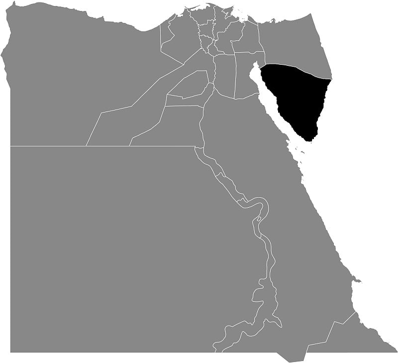 阿拉伯埃及共和国南西奈省的位置图
