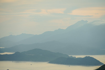 从太平山顶看香港的傍晚