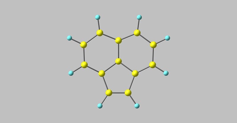 苊烯分子结构孤立在灰色上