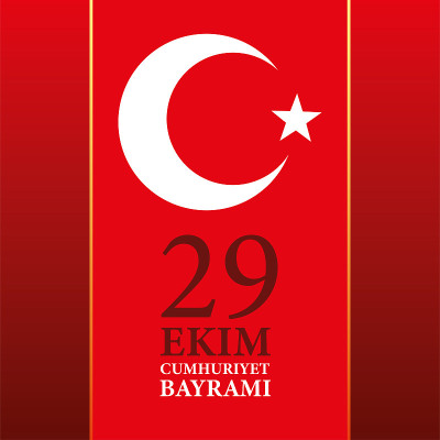29 ekim cumhuriyet bayrami with turkish red flag v