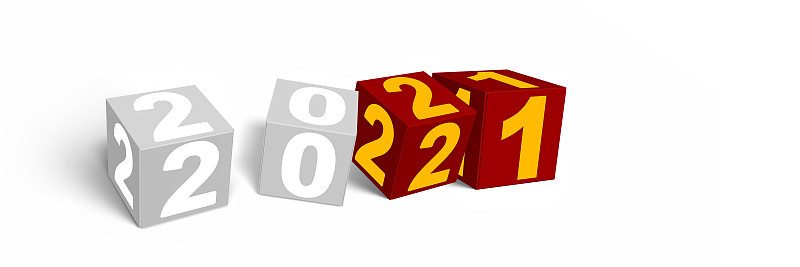 新年快乐。在2021年开始。三维演示