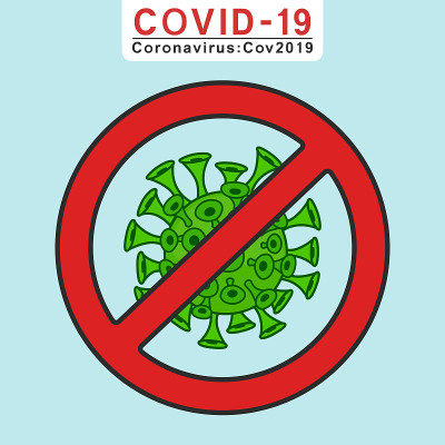 载体冠状病毒- Covid-19停止标志