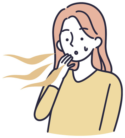 口臭女性插画