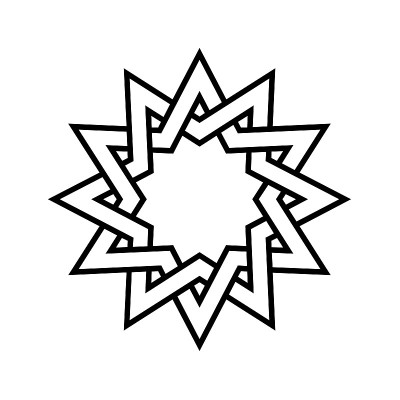 Kufic图案符号与白色背景
