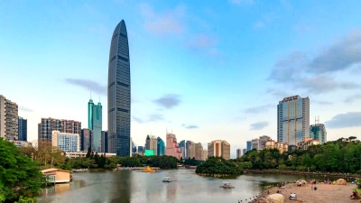 深圳天际线日夜过渡/中国深圳