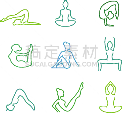瑜伽,女人,姿态,运动,姿态优美,平衡,图像,布置