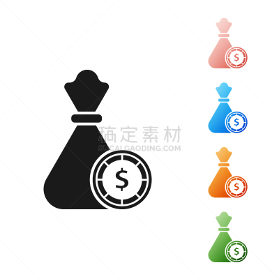 分离着色,钱袋,黑色,图标,商务,百万富翁,市场营销